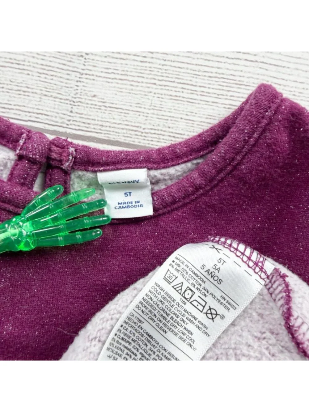 Old Navy Girls Purple Glitter Knit Long Sleeve Dress Casual Comfortable 5T